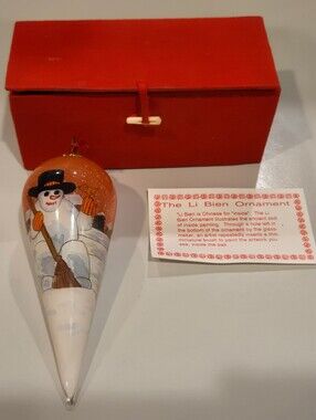 Vintage Li Bien Christmas Snow Man Ornament